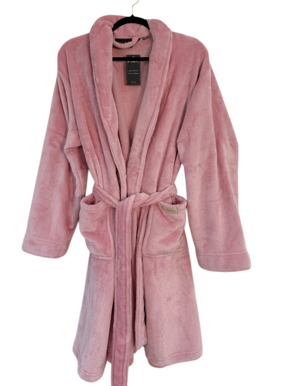 Bombay Soft Light Pink Plush Robe with Pocket